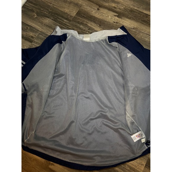 Vintage Adidas Windbreaker Zip-up Blue Nylon Mens L Y2K Retro - Picture 7 of 8